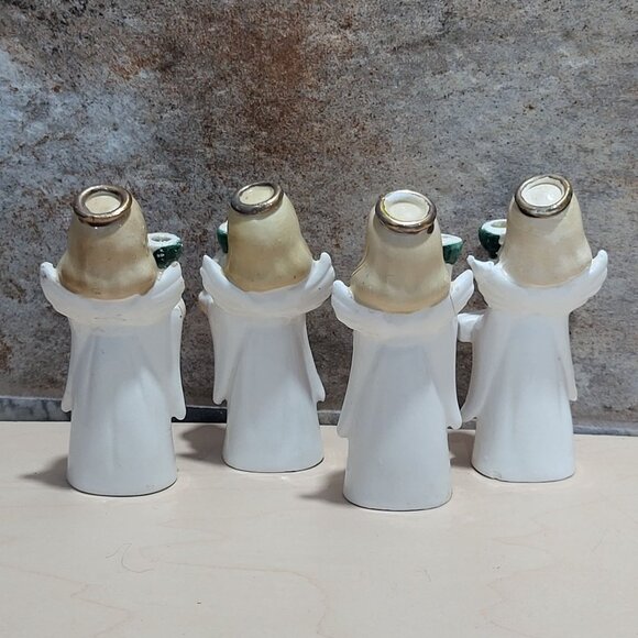 Commodore Japan Heavenly Christmas Noel Angel Candle Holders Figurines - Picture 3 of 13